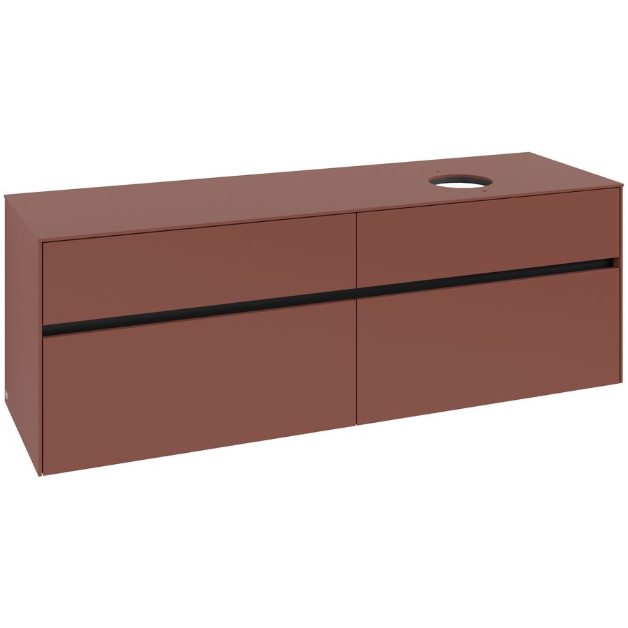 Wastafelonderkast Collaro 1600x548x500mm Wine Red C051B0AH