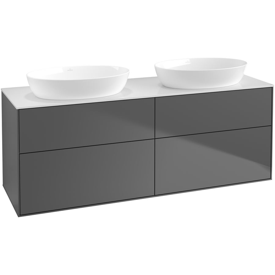 Wastafelonderkast Finion 1600x603x501mm Antr. Matt Lacquer FA8100GK