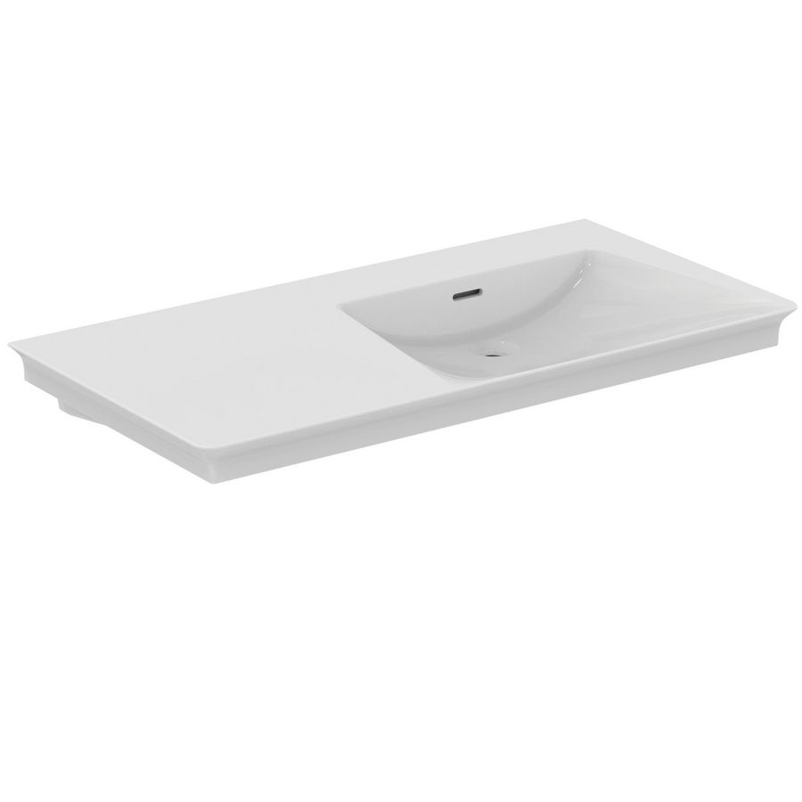 Wastafel 1060x535x145mm wit z. kraangat m. overloop La Dolce Vita Vanity E270401