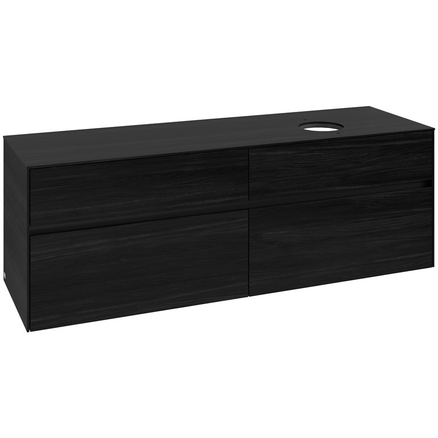 Wastafelonderkast Collaro 1600x548x500mm Black Oak C051B0AB