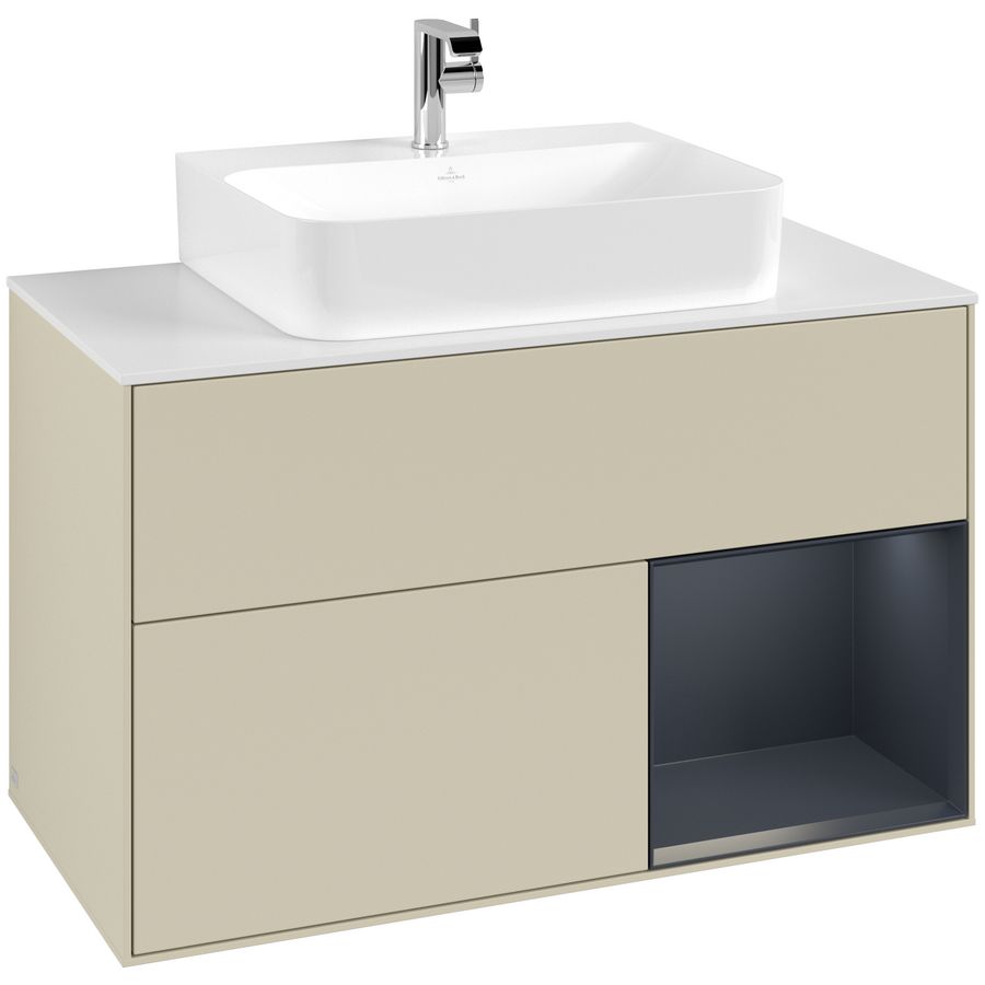 Wastafelonderkast Finion 1000x603x501mm S.Grey Matt Lacquer G121HGHJ