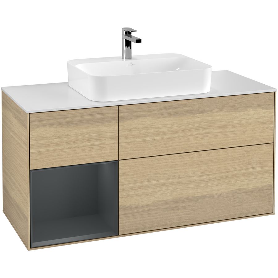 Wastafelonderkast Finion 1200x603x501mm Oak Veneer F411HGPC