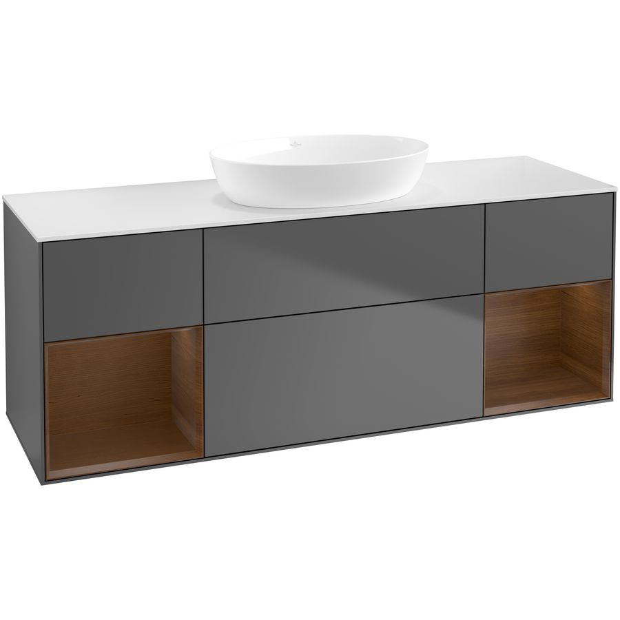 Wastafelonderkast Finion 1600x603x501mm Antr. Matt Lacquer FD01GNGK
