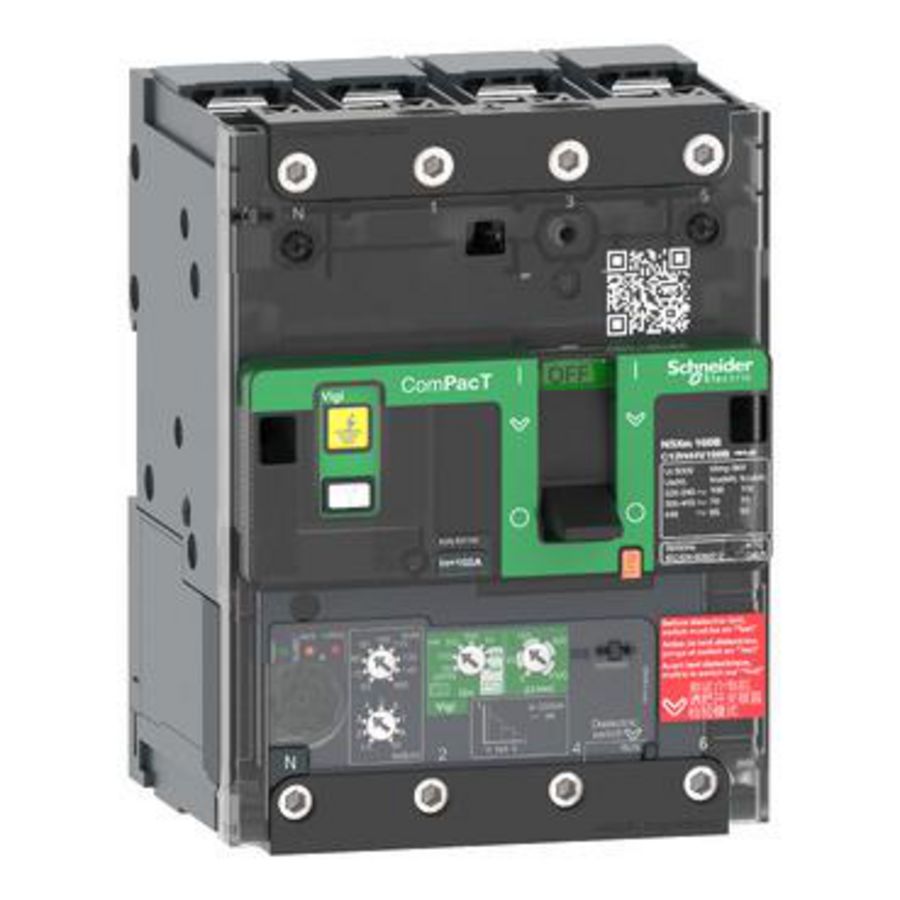 Vermogenschakelaar NSXm160B 25kA AC 4P 100A 4.1 ComPact