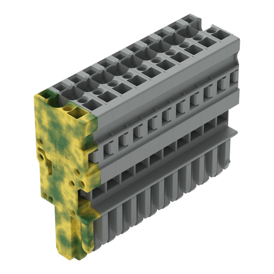 1-draads female steker CAGE CLAMP 4mm² grijs/groen-g VVE=20