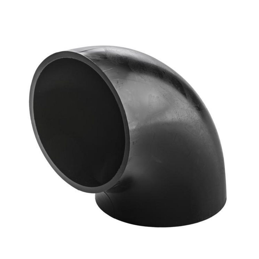 PE bocht 90° 160mm PN4 kleine straal zwart