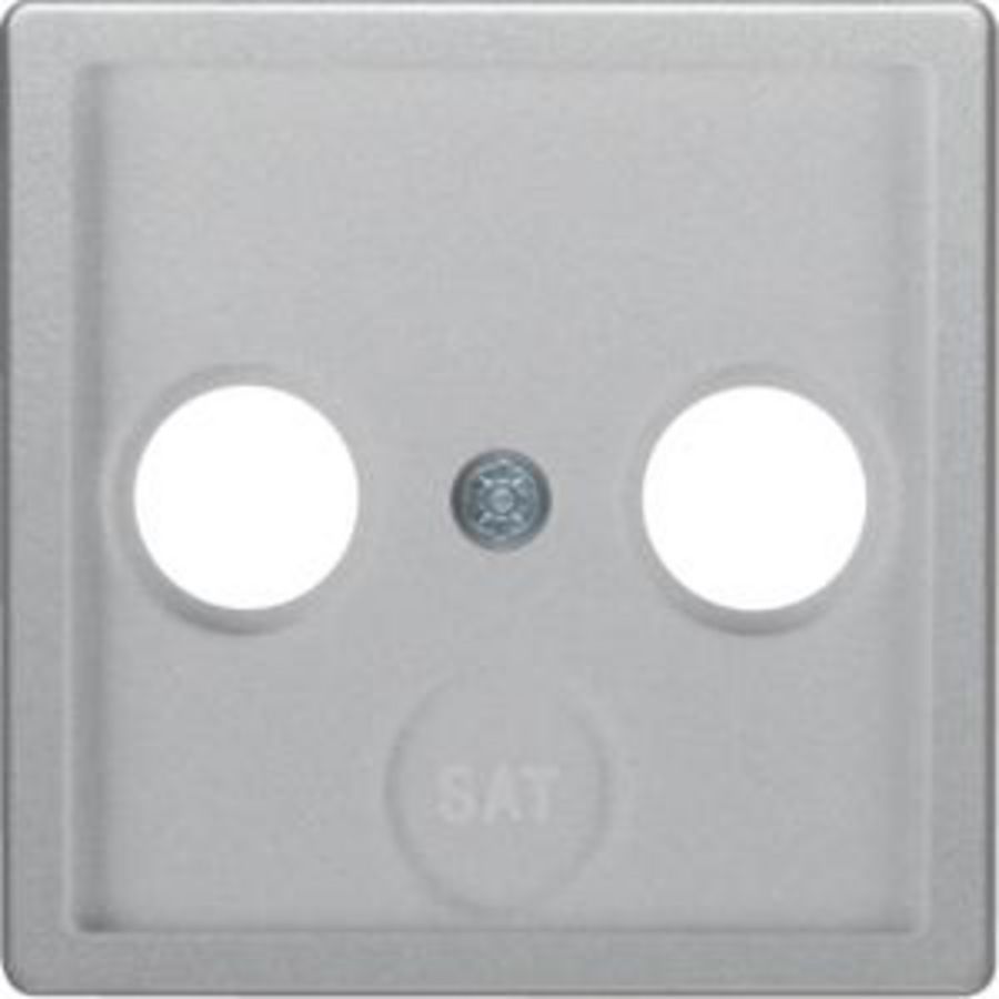 Afdek. antennecontactdoos 2 uitsparingen berker Q.1/Q.3/Q.7 alulook