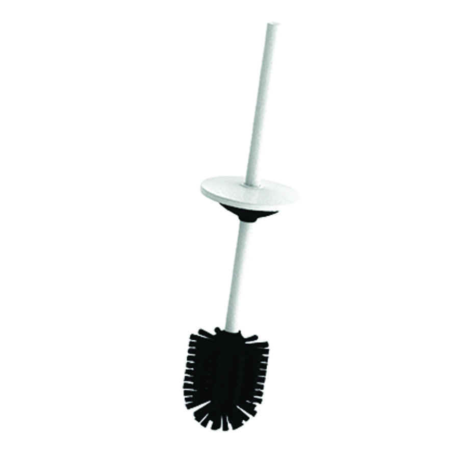 Toiletborstel set met deksel RVS wit epoxy
