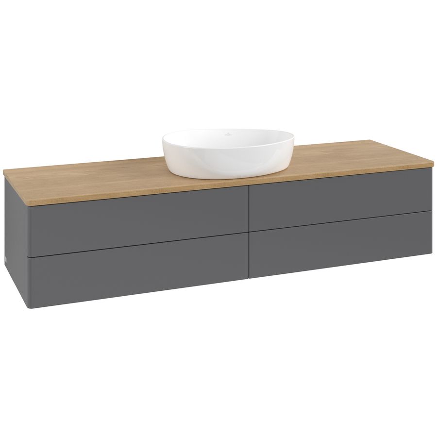 Wastafelonderkast Antao 1600x360x500mm Antr. Matt Lacquer K25011GK