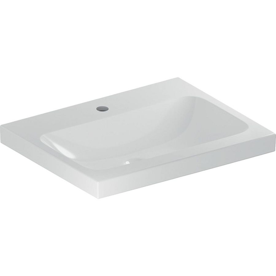iCon Light opzetwastafel 60x48cm met kraangat zonder overloop wit