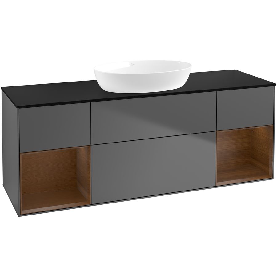 Wastafelonderkast Finion 1600x603x501mm Antr. Matt Lacquer FD02GNGK
