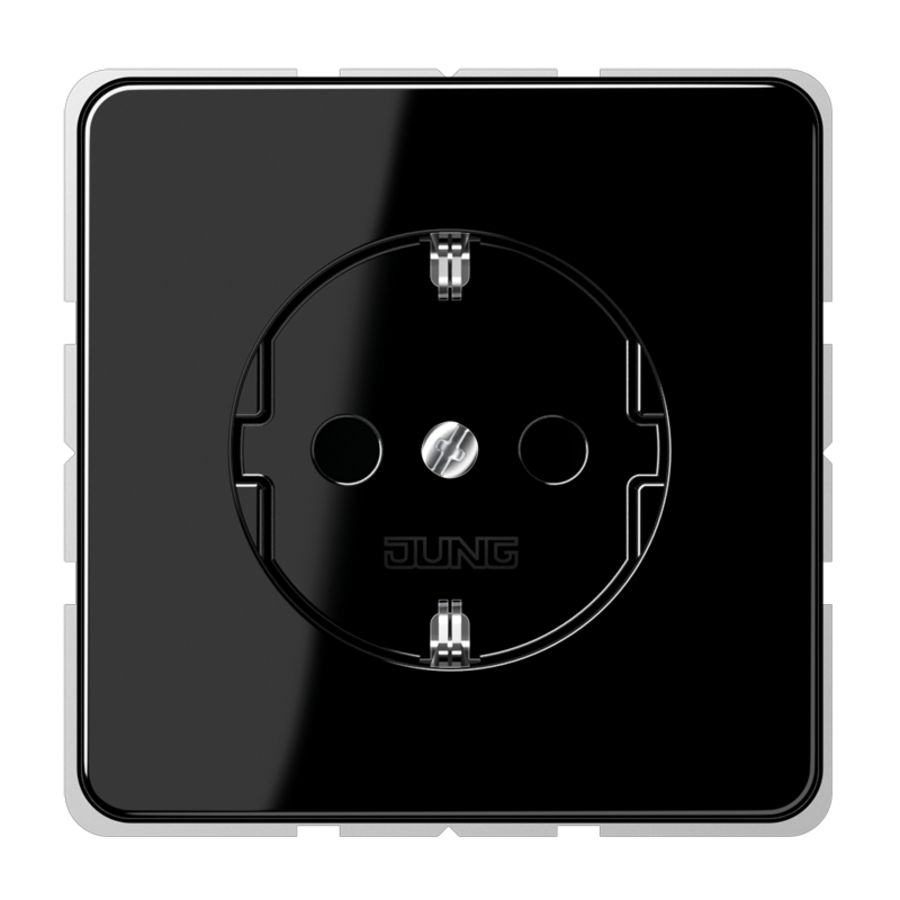 Wandcontactdoos zwart slagv v.a.v.&schroefkl CD500