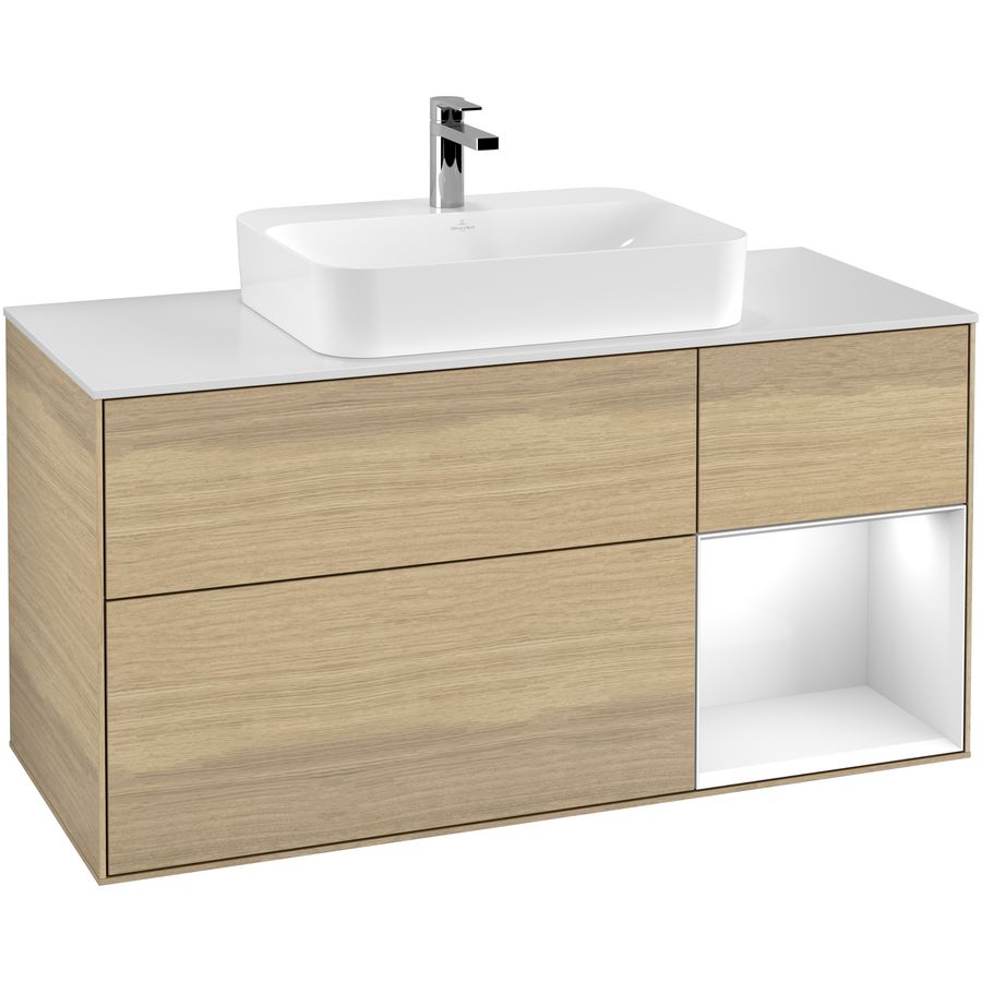 Wastafelonderkast Finion 1200x603x501mm Oak Veneer F421GFPC