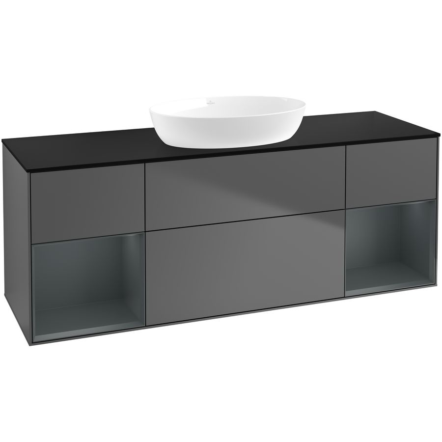 Wastafelonderkast Finion 1600x603x501mm Antr. Matt Lacquer FD02HGGK