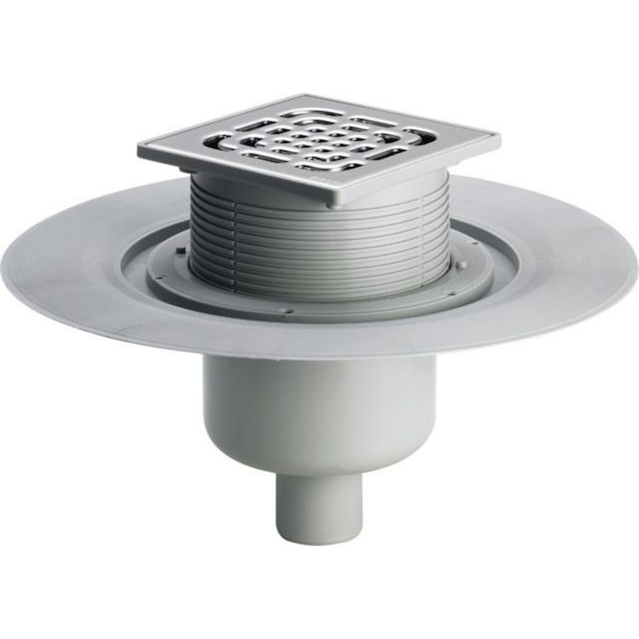 Vloerafvoer 100 kunststof/grijs 49511-557201