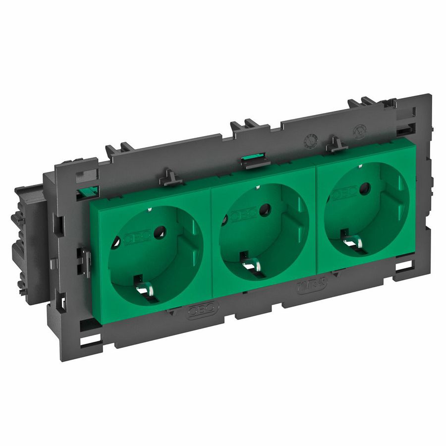 Contactdoos 3-vdg 0gr moduul-45 zijaans. 250V 10/16A 6120456