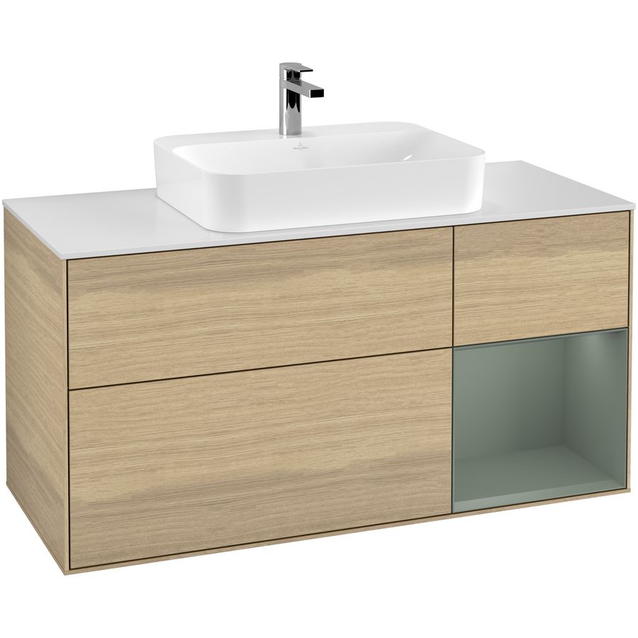 Wastafelonderkast Finion 1200x603x501mm Oak Veneer F421GMPC