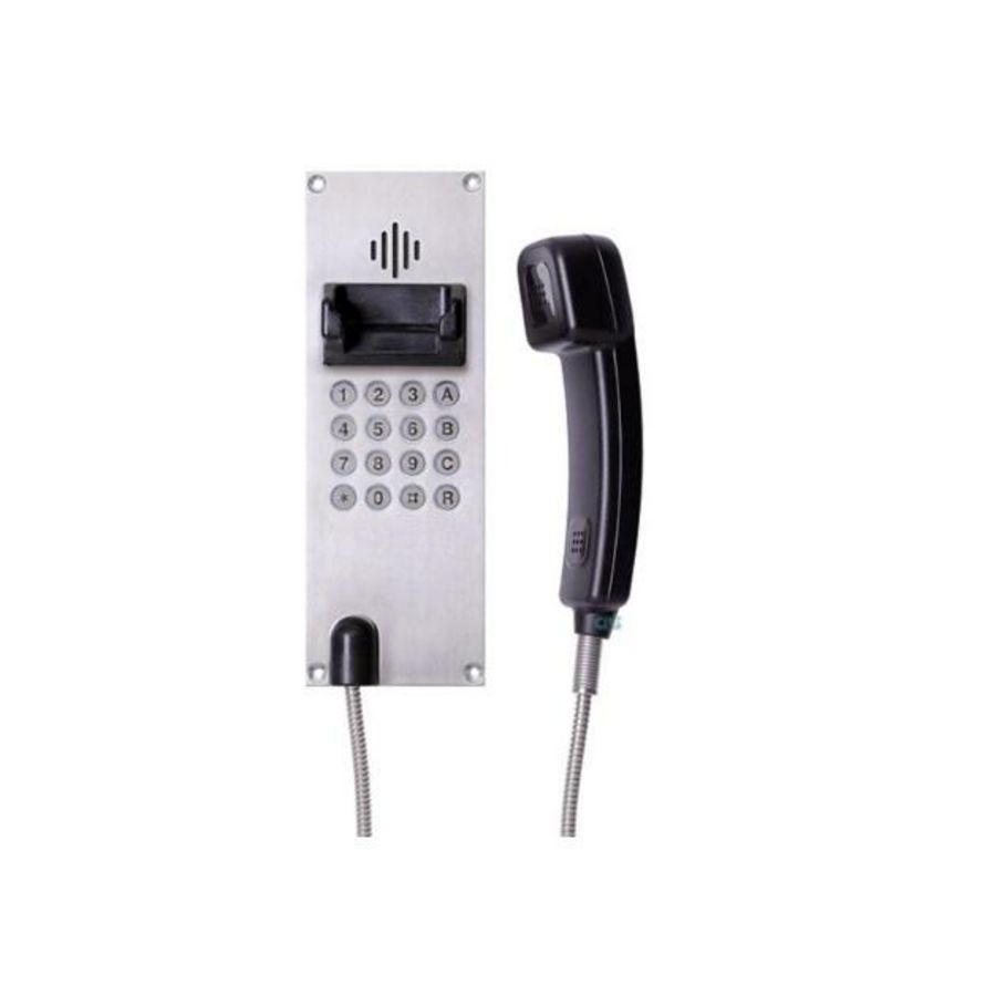 Weerbestendige telefoon ferntel-w zwart+keypad+spiraalsnoer