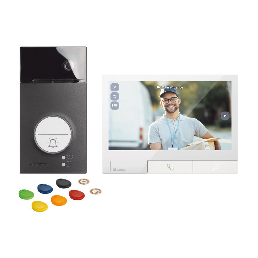 De Classe300X WIT kit Linea 3000 ZWART Badge video-intercom
