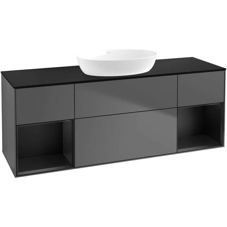 Wastafelonderkast Finion 1600x603x501mm Antr. Matt Lacquer FD02PDGK