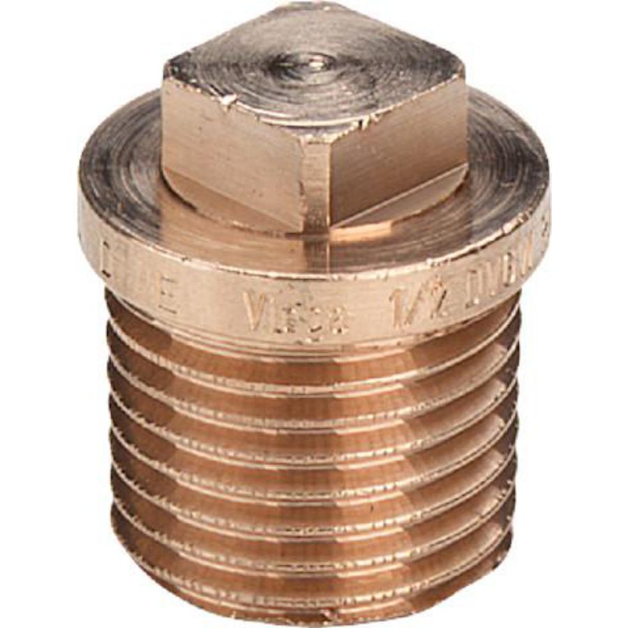 Stop brons 1/2"bt. met rand en vierkant 3290