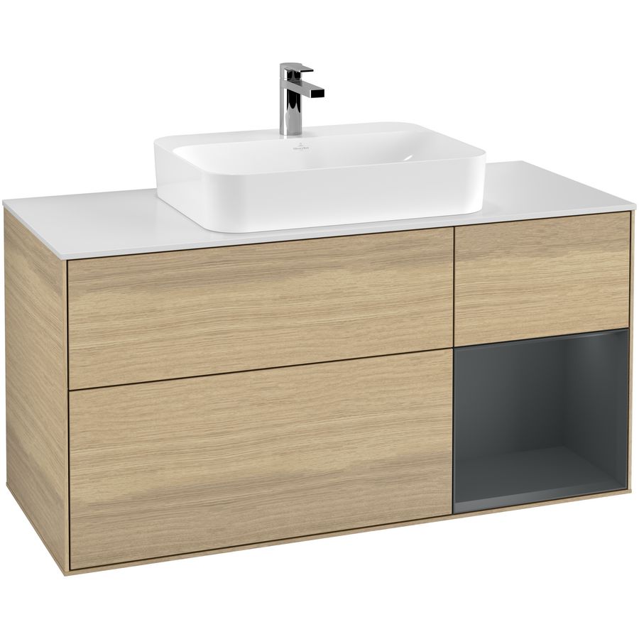 Wastafelonderkast Finion 1200x603x501mm Oak Veneer F421HGPC