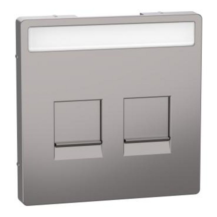 Centraalplaat RJ45 2-voudig Venster Ni. metallic Systeem D
