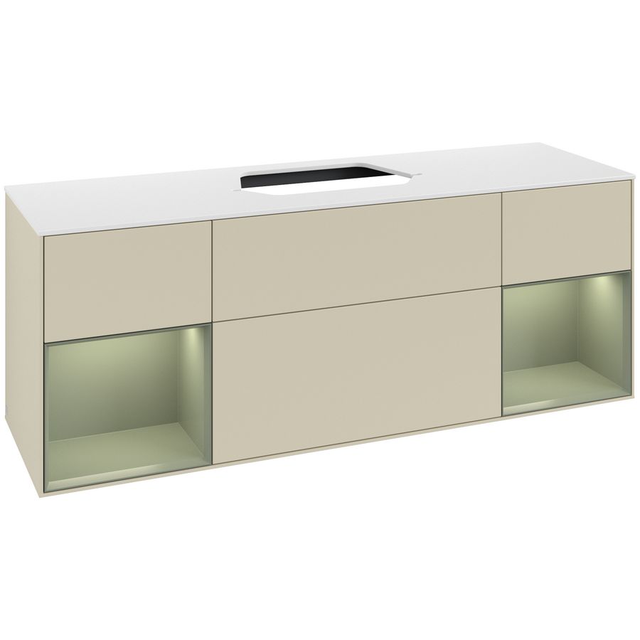 Wastafelonderkast Finion 1600x603x501mm S.Grey Matt Lacquer G451GMHJ
