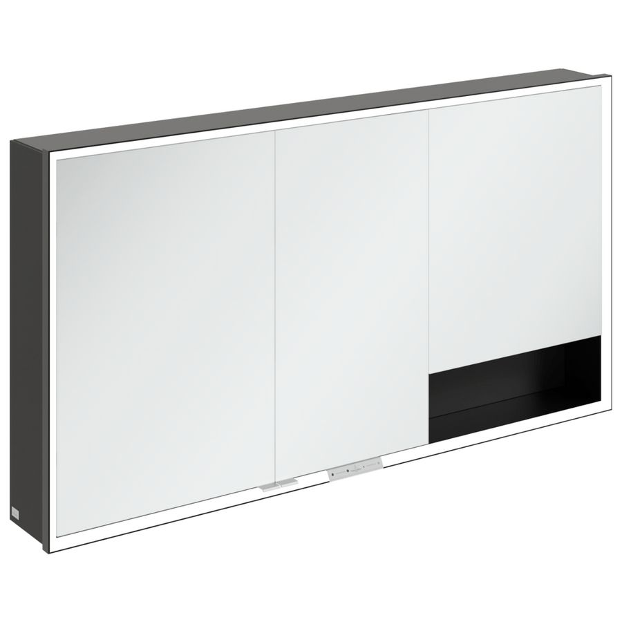 Opbouw Spiegelkast My View+ 1400x750x168mm Volcano Black