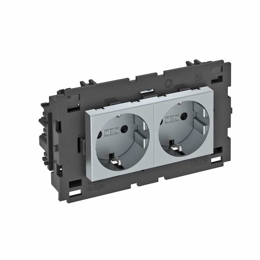 Contactdoos 2-vdg 0gr moduul-45 zijaans. 250V 10/16A 6120442