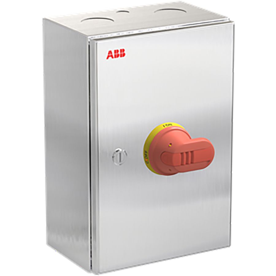 Onderhoudsschakelaar stainless steel, 100A, 3P, geel/rode h OTR100GA3M