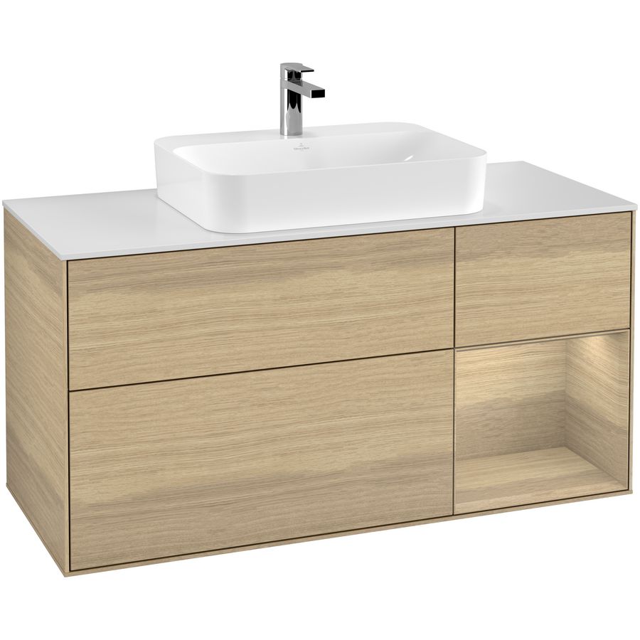 Wastafelonderkast Finion 1200x603x501mm Oak Veneer F421PCPC