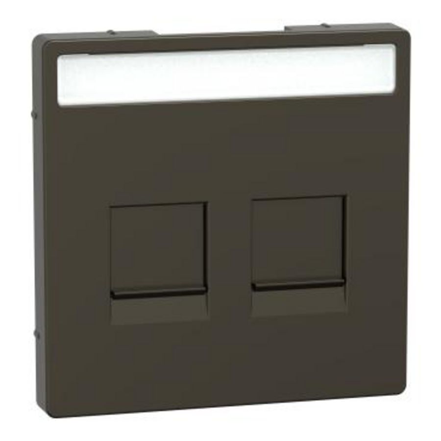 Centraalplaat RJ45 2-voudig Venster Mocca metallic Systeem D