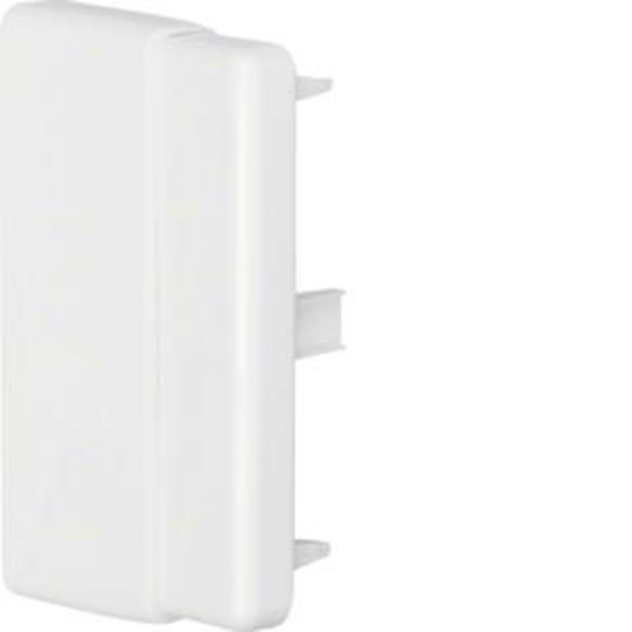 Eindplaat voor goot 90mm LF breed verkeerswit