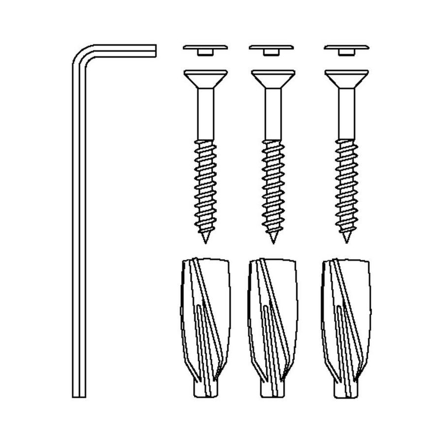Set a 3 st. Bev.materiaal M8x35pluggen FTP M8v.cellenbeton