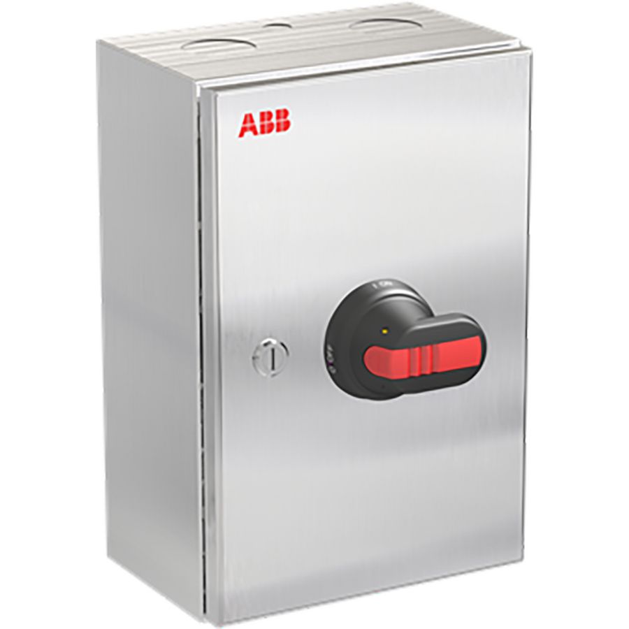 Onderhoudsschakelaar stainless steel, 100A, 3P, zwarte hendel OTR100GT3M