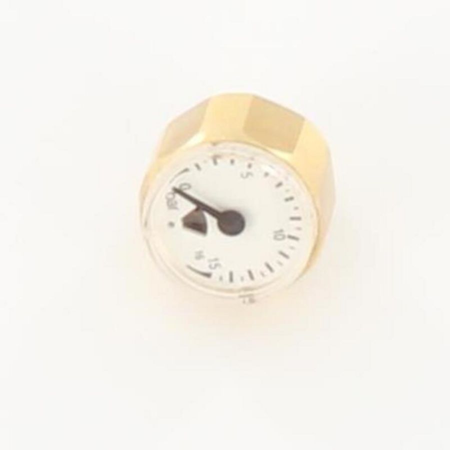 Manometer 23mm messing 0-16bar 70C 1/4"axiaal