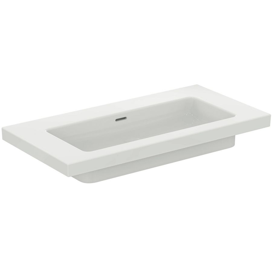 Vanity Wastafel 1010x510x150mm z. kraangat m. overl gl wit extra