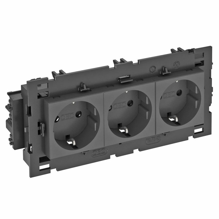 Contactdoos 3-vdg 0gr moduul-45 zijaans. 250V 10/16A 6120460