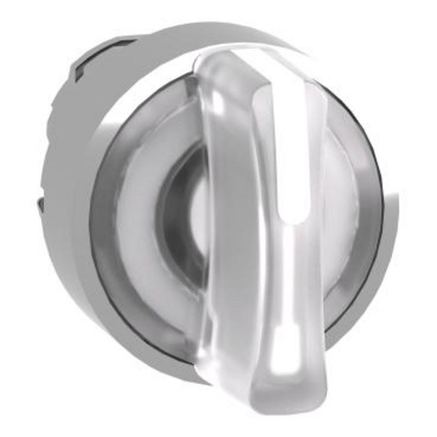Kop voor verlichte keuzeschakelaar 3 standen Ø22mm Wit
