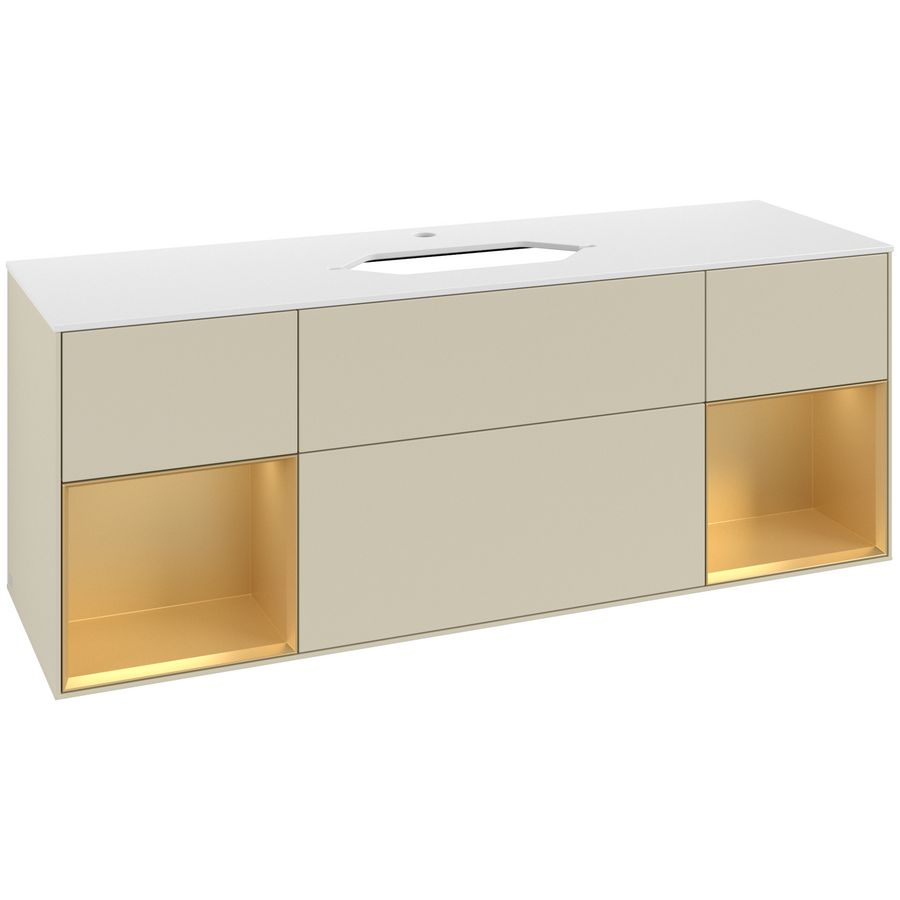 Wastafelonderkast Finion 1600x603x501mm S.Grey Matt Lacquer F331HFHJ