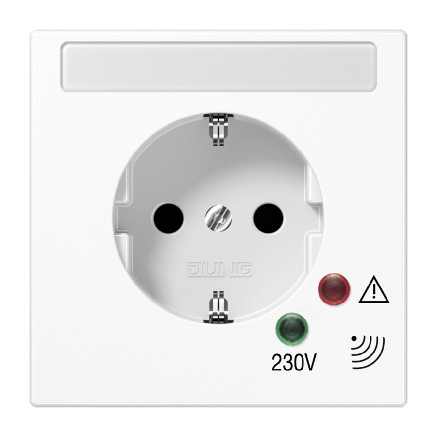 Wandcontactdoos alpin wit m.oversp.bev&schr.kl LS990