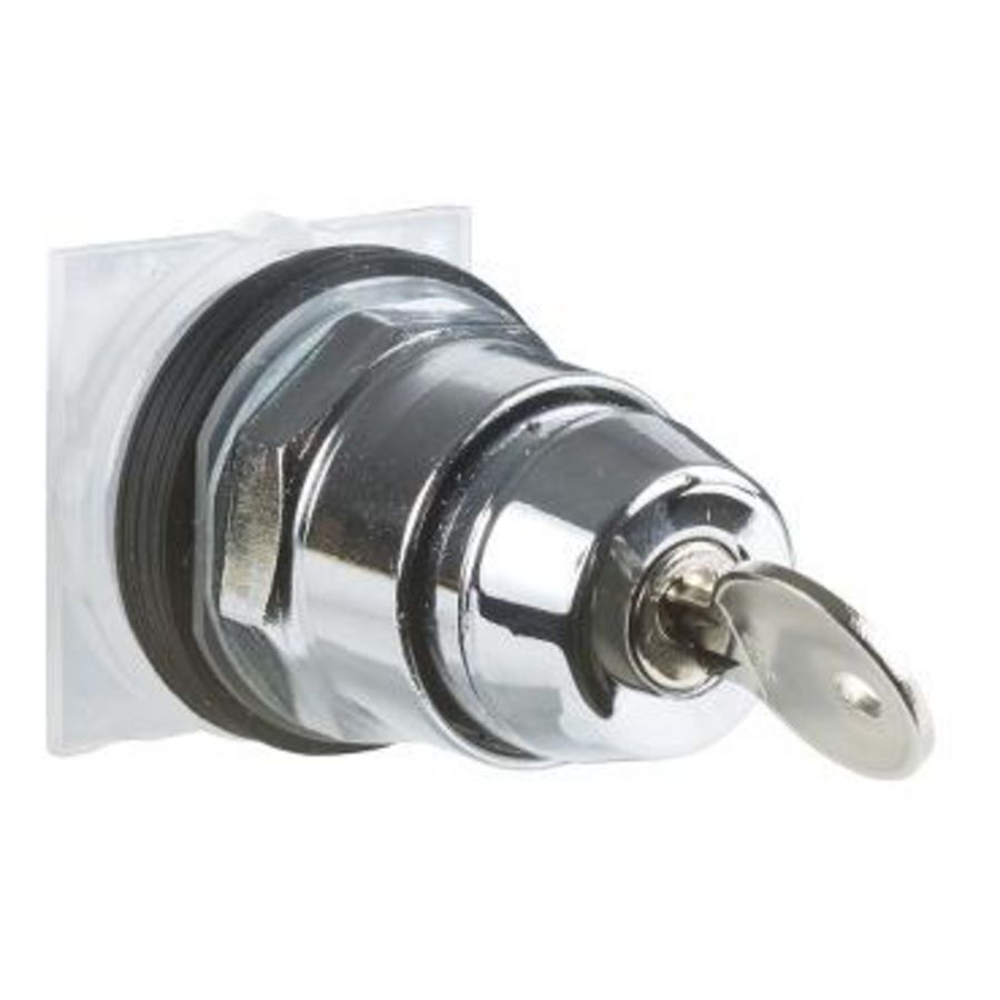 Keuzeschakelaar 30mm 2 standen Sleutel Ronis 45 9001K