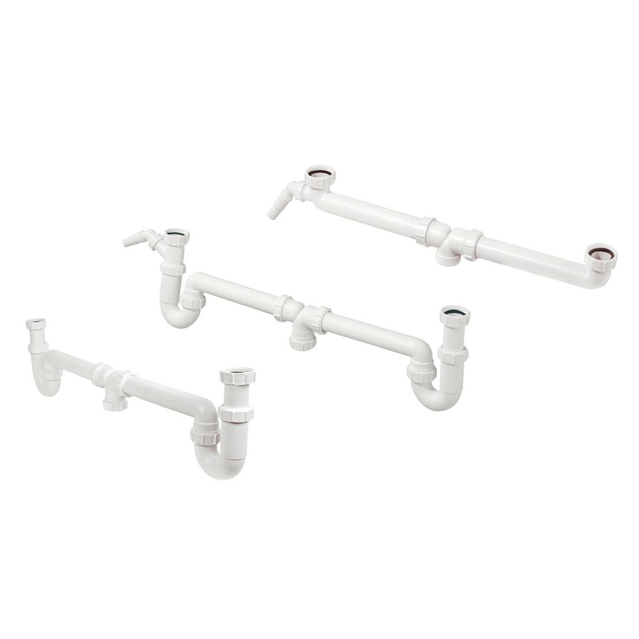 Gootsteenafvoer dubbel PP wit 1.1/2"x40x1.1/2" centrisch McAlpine