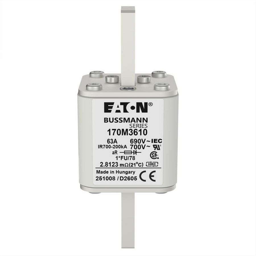 Zekering hoge snelheid 63A AC 690V compact 1 45x45x140 VVE=6