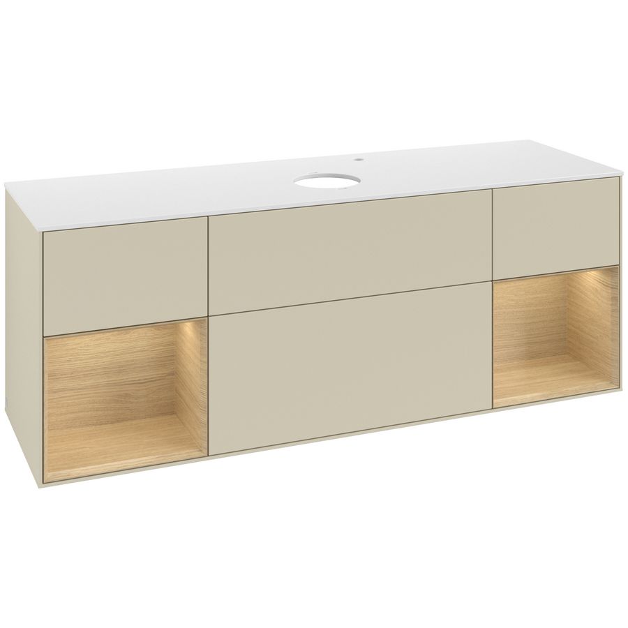 Wastafelonderkast Finion 1600x603x501mm S.Grey Matt Lacquer F981PCHJ