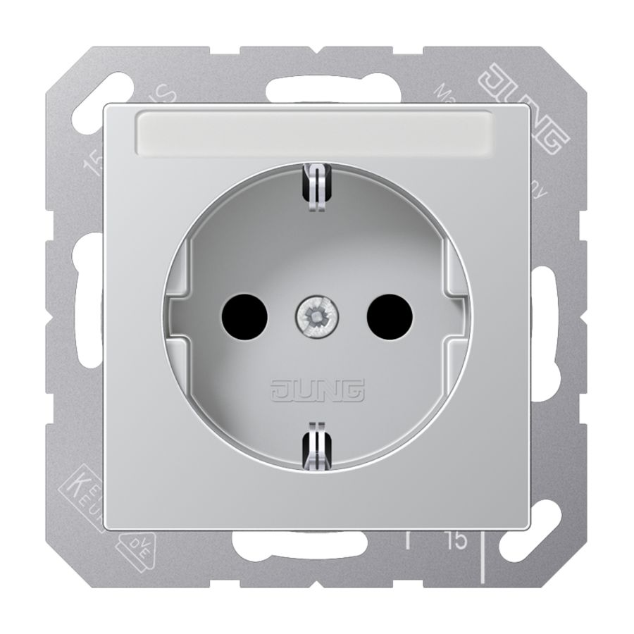 Wandcontactdoos ALU sl.vast RA & tekstvstr A500