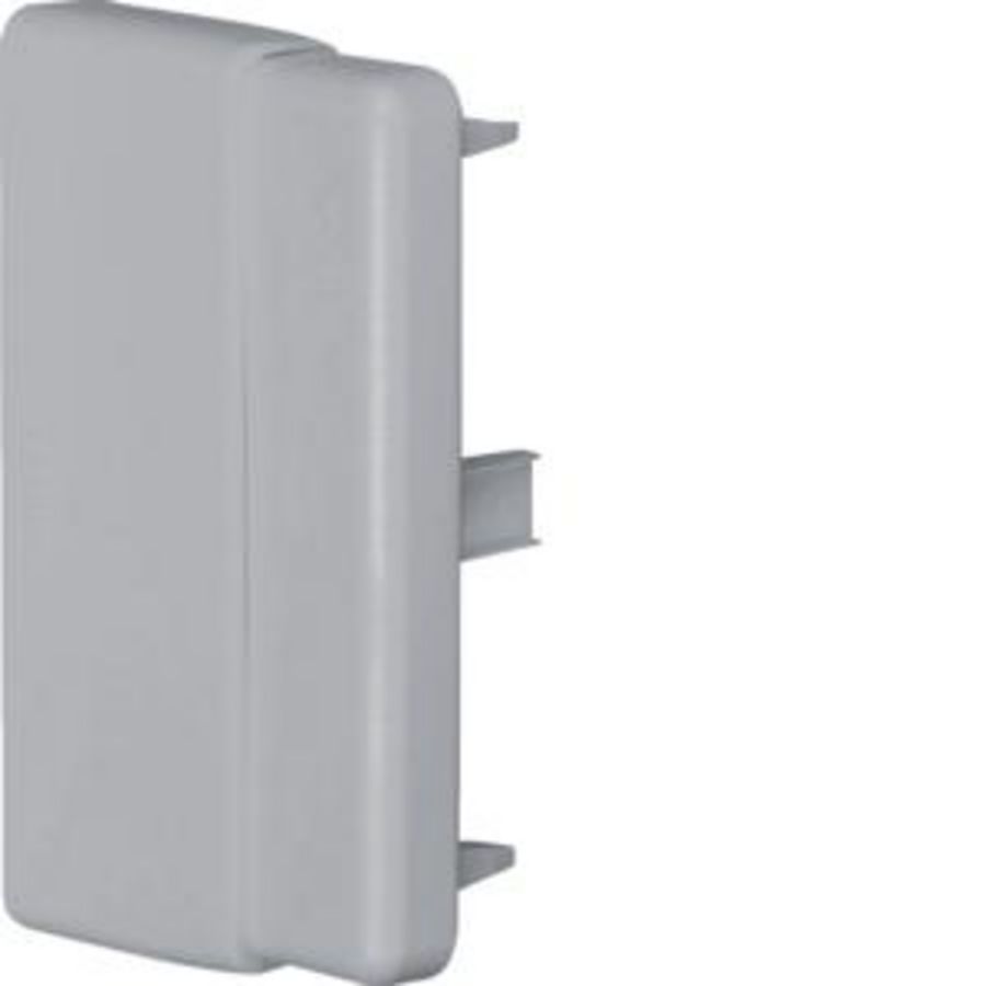 Eindplaat voor goot 90mm LF breed grijs