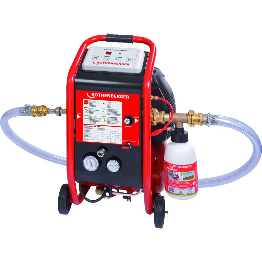 Spoelcompressor ROPULS tbv reinigen / ontslijken verwarmingssystemen en spoelen drinkwaterleidingen