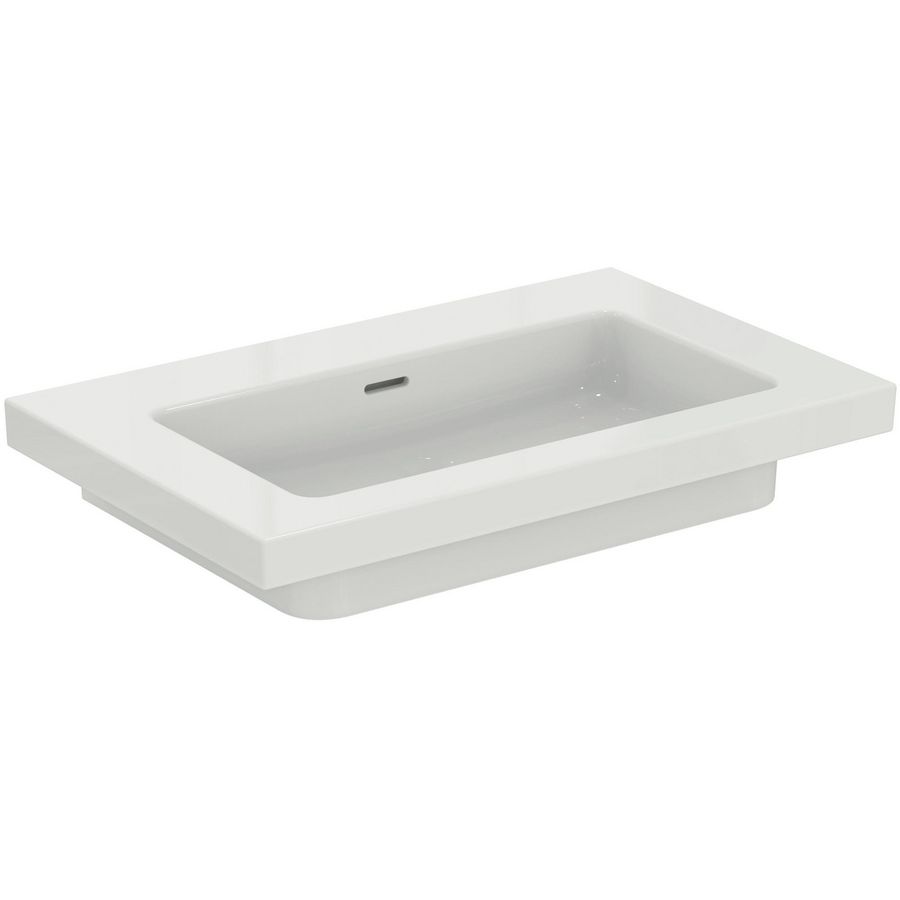 Vanity Wastafel 810x510x150mm z. krng overl gl wit ip extra